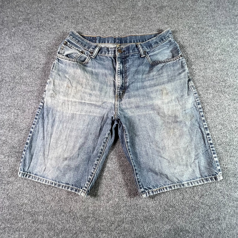 Levi's 569 Shorts Mens 34 Blue Denim Medium Wash 11.5" Inseam Loose Straight Fit